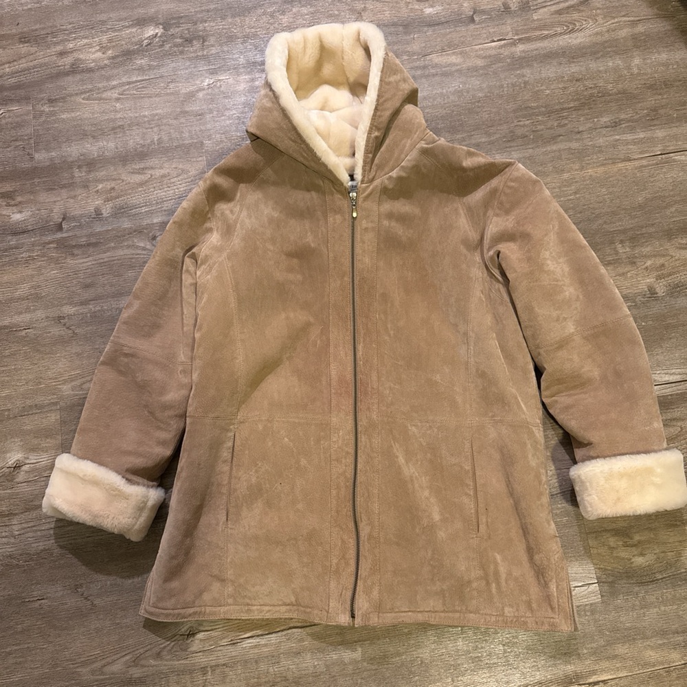 Women's Beige Hooded Jacket